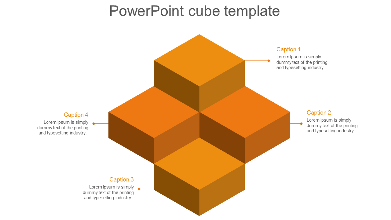 powerpoint cube template-orange